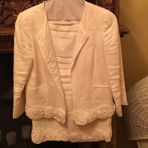 COPY - Linen white 2 piece suit Lafayette